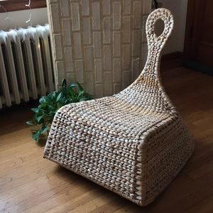 Boho Hippie Braided Rocker Wicker Chair IKEA